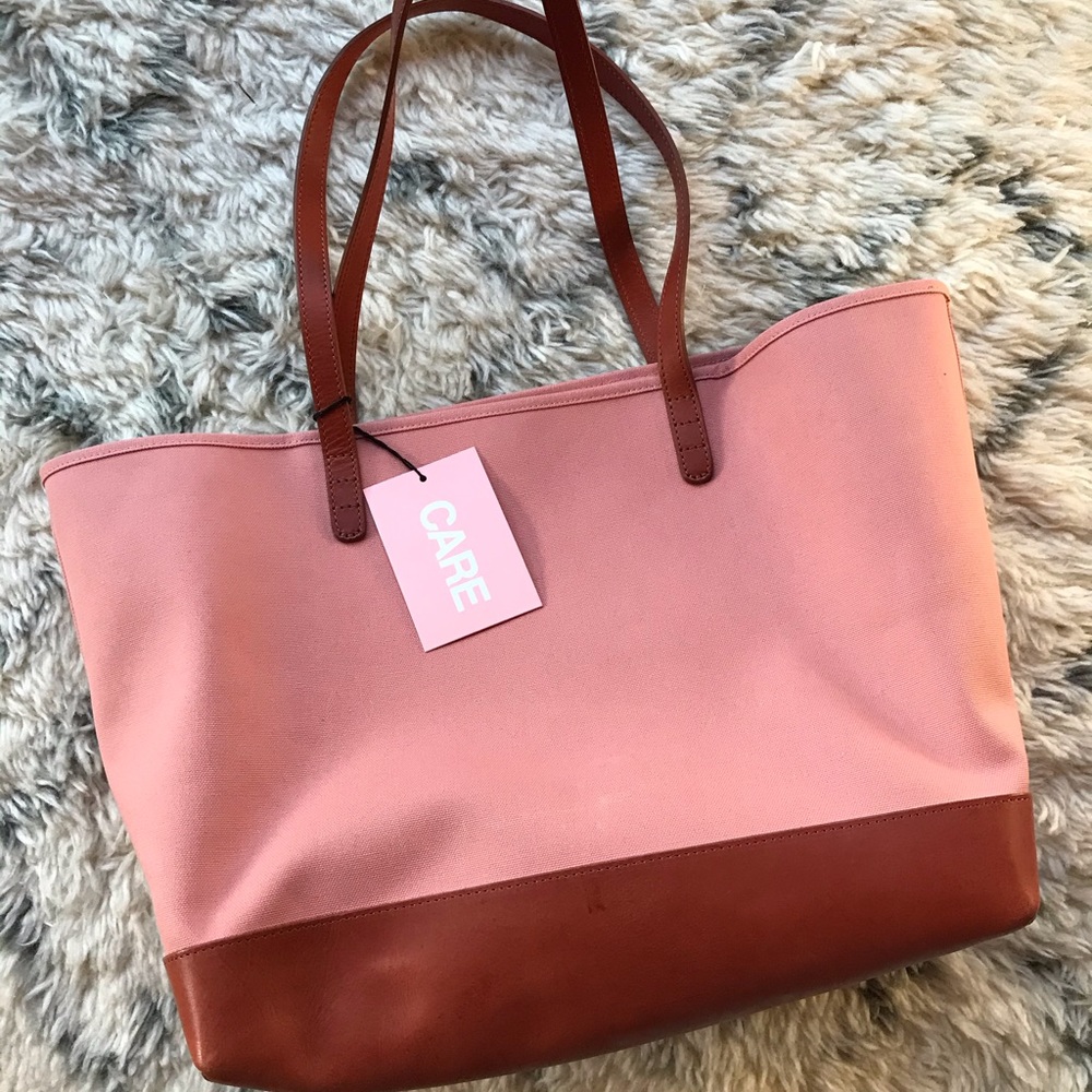 Mansur Gavriel blush/moss tote